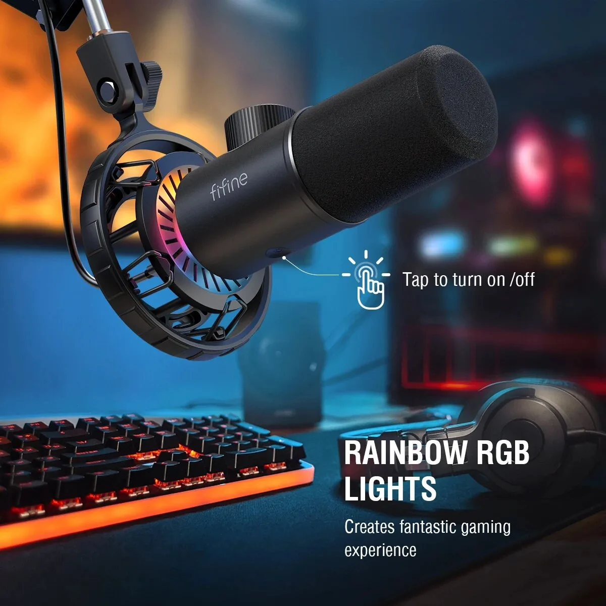 FIFINE K658 RGB Dynamic Cardioid USB Microphone - Image 4