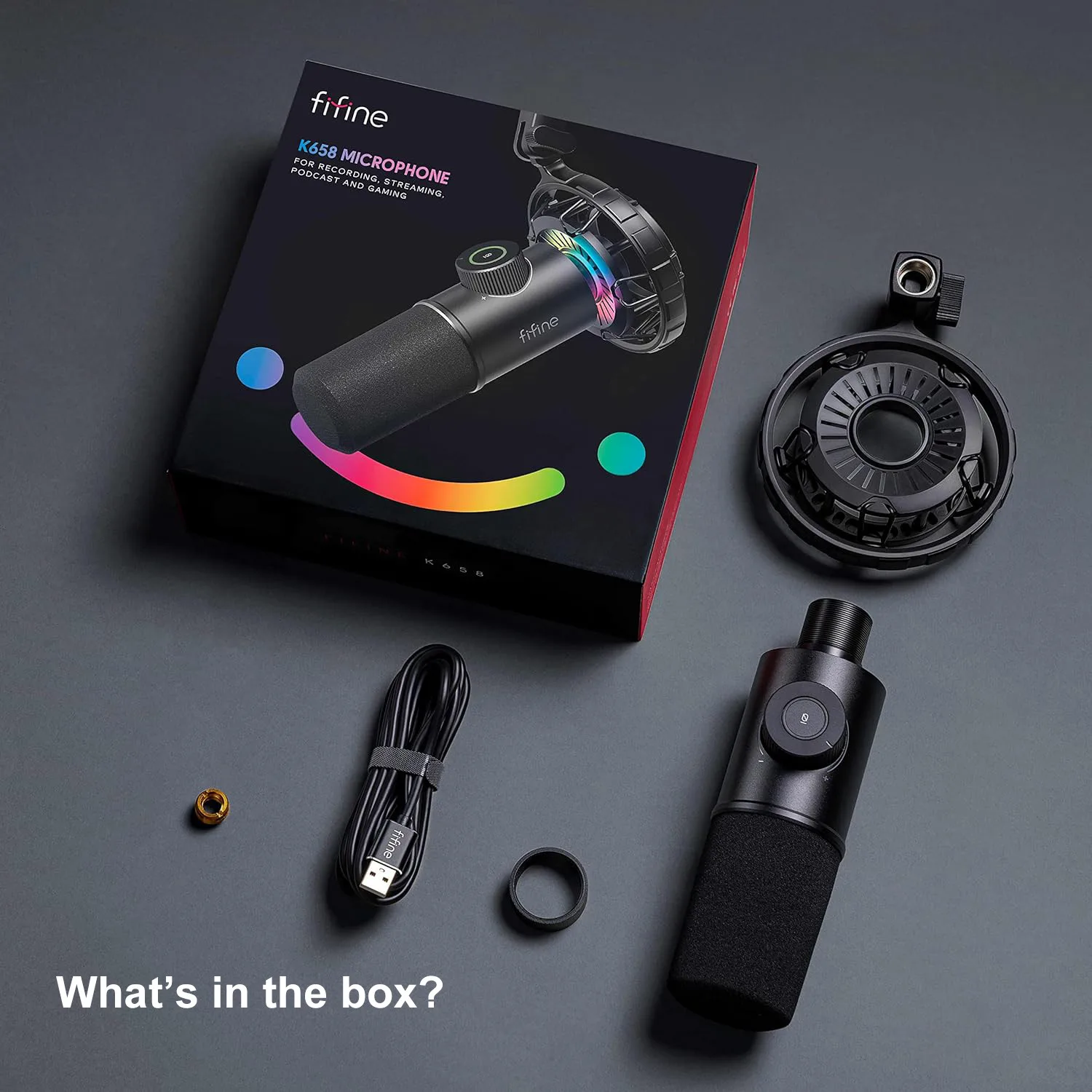 FIFINE K658 RGB Dynamic Cardioid USB Microphone - Image 6
