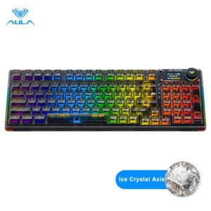 AULA F98PRO Wireless RGB Mechanical Keyboard | Transparent Keycaps | 2.4G & BT
