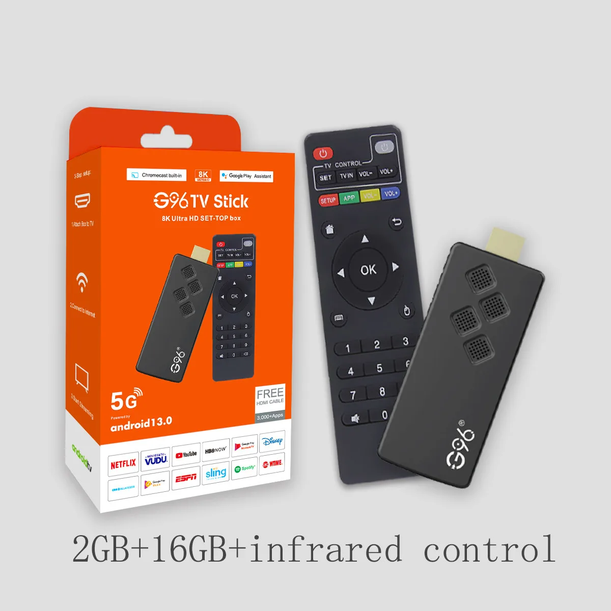 G96 8K Android 13 TV Stick | Global Version | 2GB RAM + 16GB ROM | HDMI - Image 7
