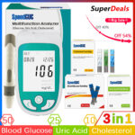 3-in-1 Glucose, Uric Acid & Cholesterol Monitor – Multi-Function Health Checker