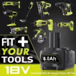 18V 6.0/12.8Ah Battery for RYOBI ONE+ - Image 6