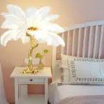 Ostrich Feather Bedroom Table Lamp