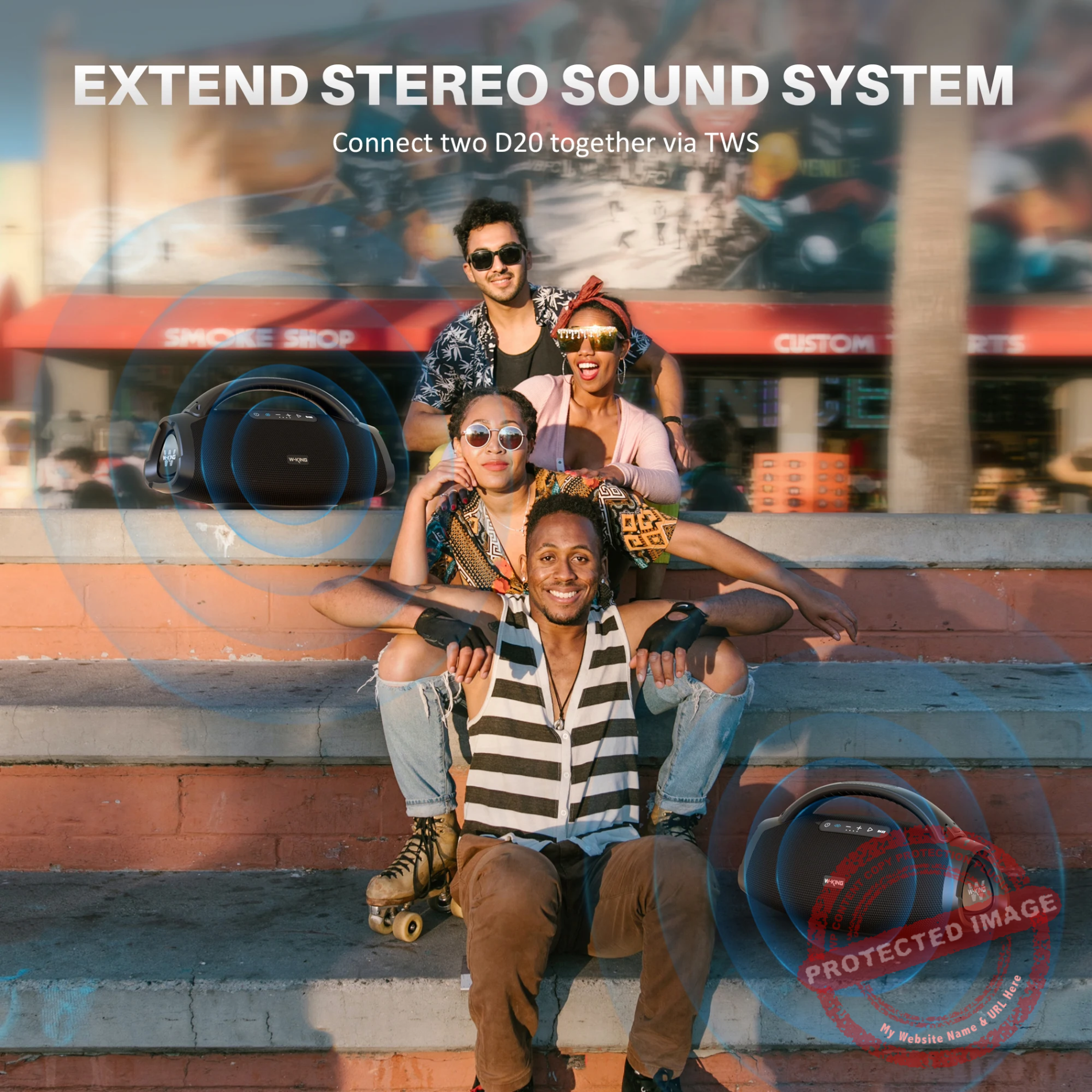 W-KING D20 Portable Bluetooth Karaoke Speaker - Image 3