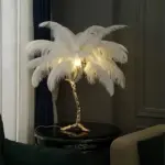 Ostrich Feather Bedroom Table Lamp - Image 5