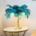 Ostrich Feather Bedroom Table Lamp - Image 3
