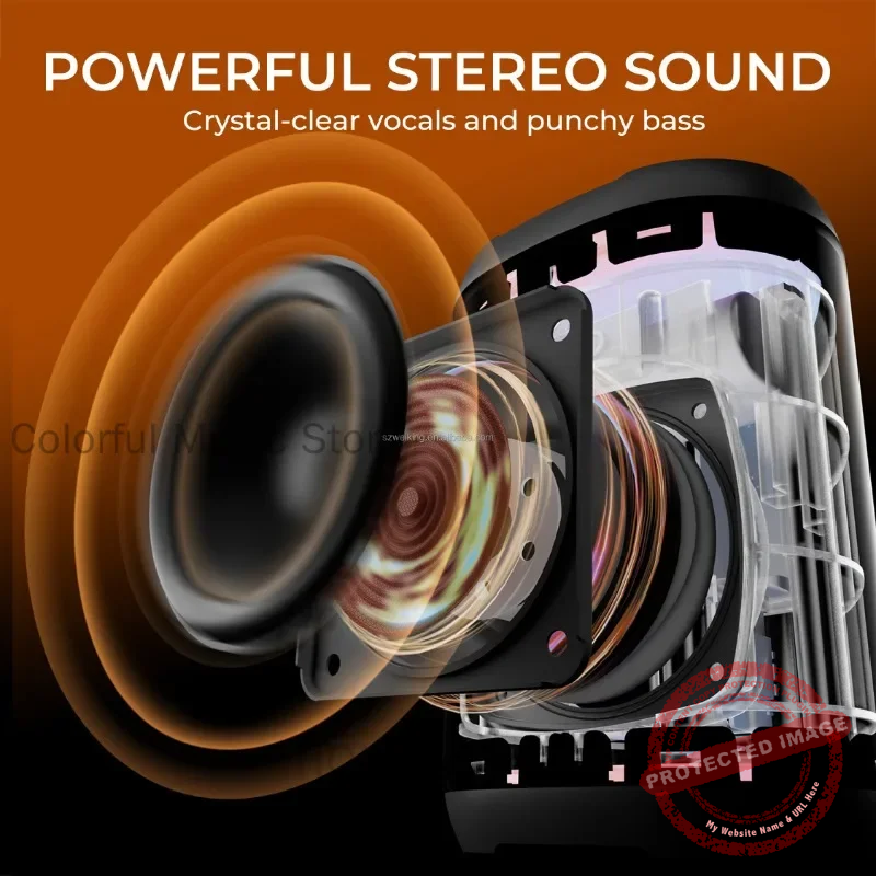 W- KING D110 Portable Outdoor Bluetooth Speaker - Image 3