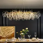 Elegant French Crystal Branch Chandelier – Luxury Ceiling Light for Living Room & Dining Room
