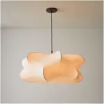 Natural Linen and Silk Wabi-Sabi Pendant Light