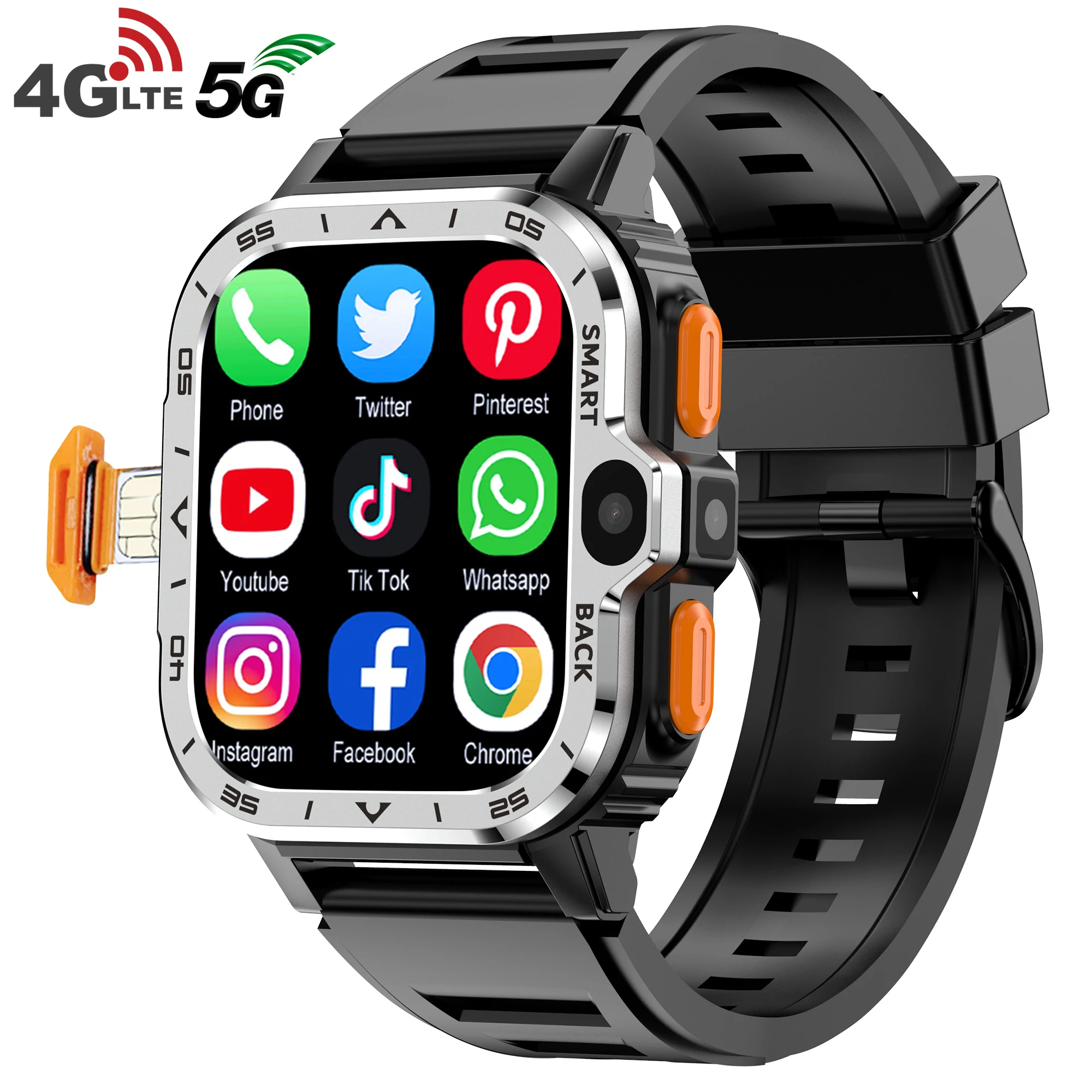 Sd0cad8264f034d6da984599b08b255320.webp Android 4G Smart Watch - Image 1